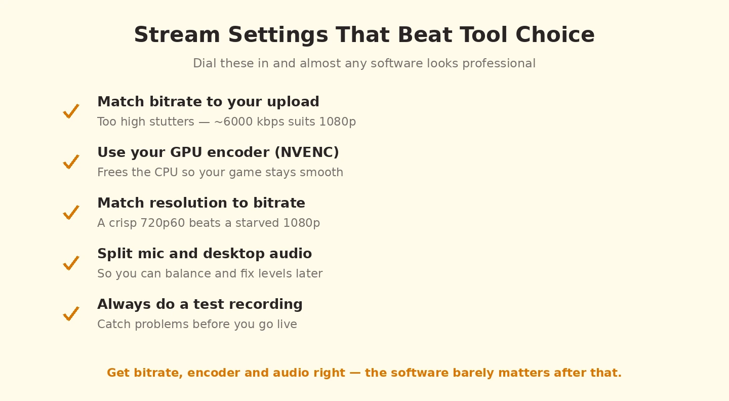 Stream settings that matter Stream settings that matter most