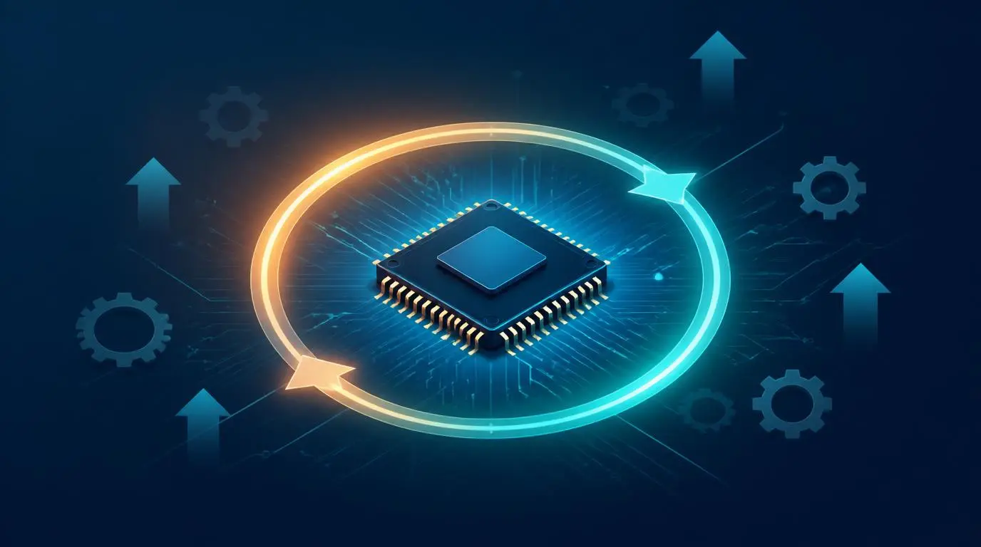 Driver update and optimization A hardware driver being updated and optimized