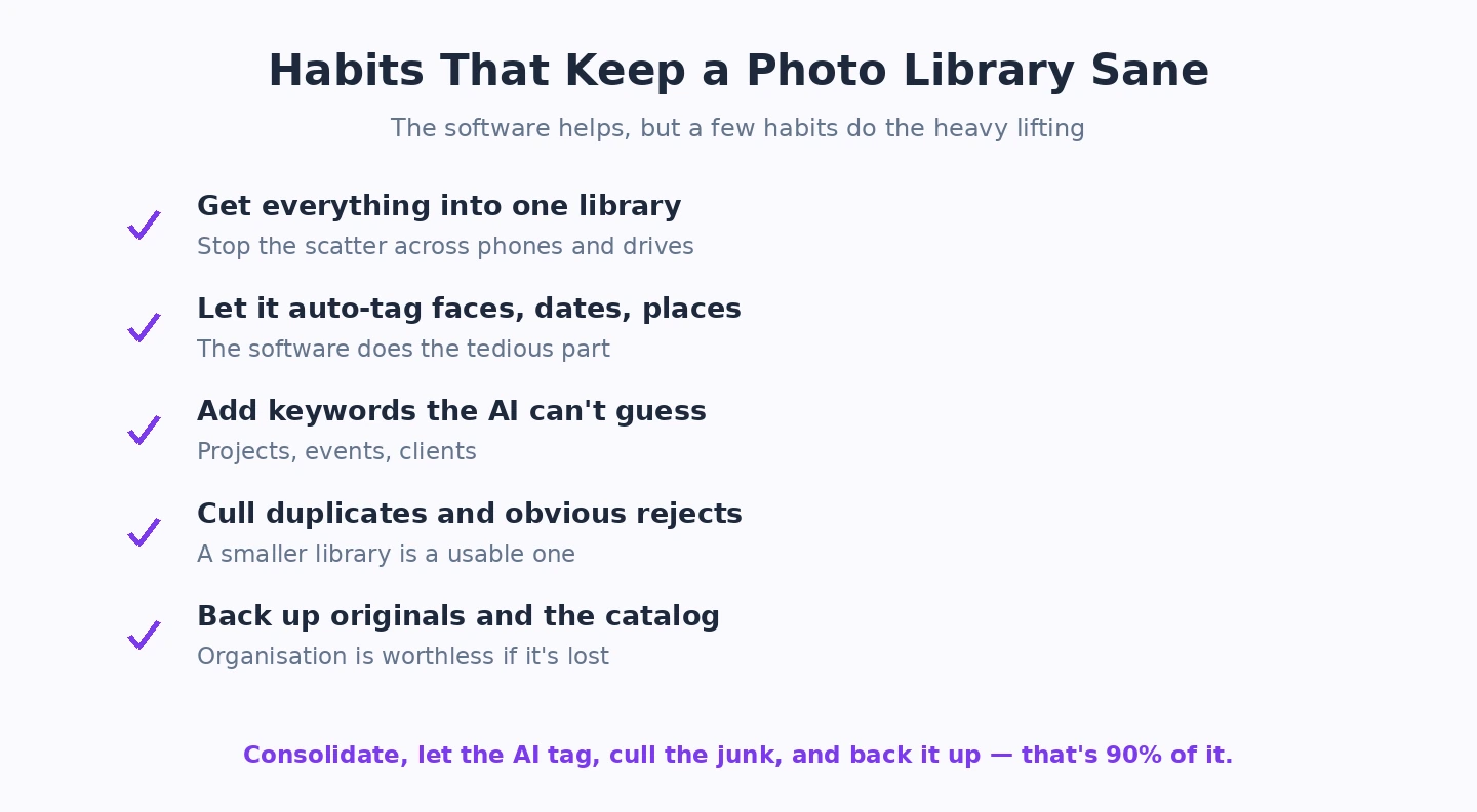 Photo organizing workflow Photo organizing workflow steps