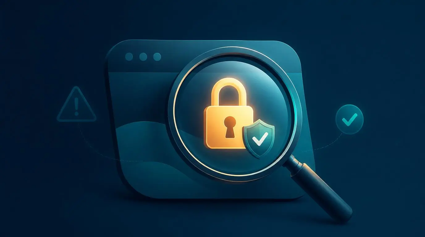Checking website safety Inspecting a website to see if it is safe
