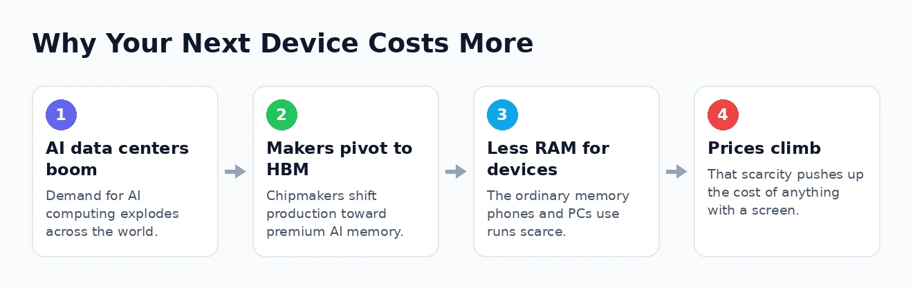 Why your next device costs more Why AI is driving up the price of laptops and phones in 2026