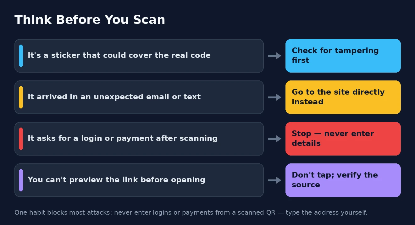 Think before you scan How to decide whether a QR code is safe to scan