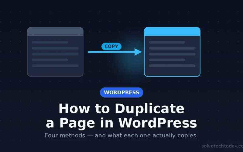 duplicate a page in WordPress